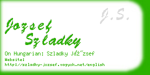 jozsef szladky business card